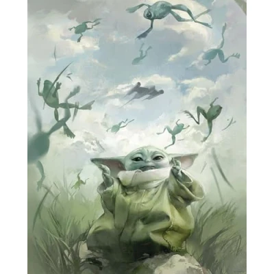 Afbeelding van Komar Artprint Star Wars The Mandalorian Grogu Frogs 40 x 60 cm (breedte hoogte) kinderkamer, decoratie (set)