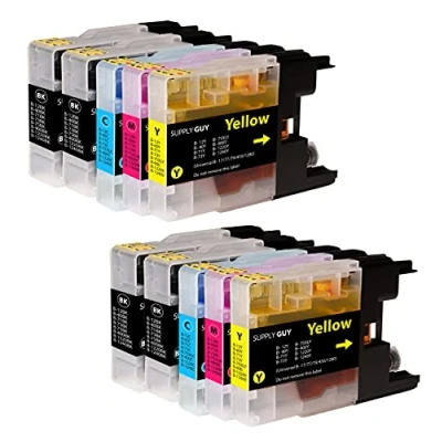 Afbeelding van SupplyGuy 10 Inktpatronen compatibel met Brother LC 1240 1220 voor DCP J525W J725DW J925DW MFC J430 Series J5910DW J625DW J6510DW J6710DW J6910DW