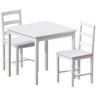 Afbeelding van Vida Designs Yorkshire Eettafel en Stoelen Set Keuken Huismeubilair (Wit, 2 zits)