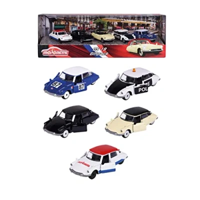 Afbeelding van Majorette 212052013SM1 Vintage Citroen DS Giftpack Miniatuurauto&#039;s van metaal schaal 1:64 koffer met 5 voertuigen ,Meerkleurig