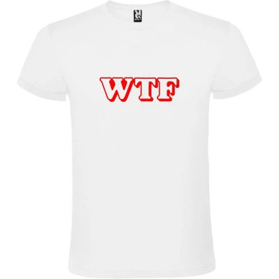 Afbeelding van Wit T shirt ‘WTF’ Rood maat L