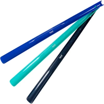 Afbeelding van biped Set van 3 schoenlepels extra lange kunststof schoenlepel 65 cm met haak z1557(atlantic)