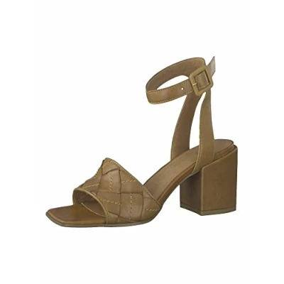 Afbeelding van MARCO TOZZI 2 88308 28 Leren damessandalen met hak, cognac, 39 EU