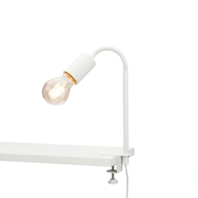Afbeelding van BRILONER Bureaulamp, retro klemlamp, leeslamp, flexarm, snoerschakelaar, 1x E27, max. 10 Watt, wit, 2600 016