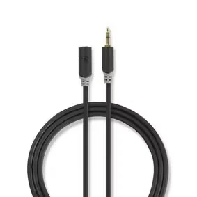Afbeelding van Nedis Cabw22050At10 Stereo Audiokabel 3,5 Mm Male Female 1,0 M Antraciet
