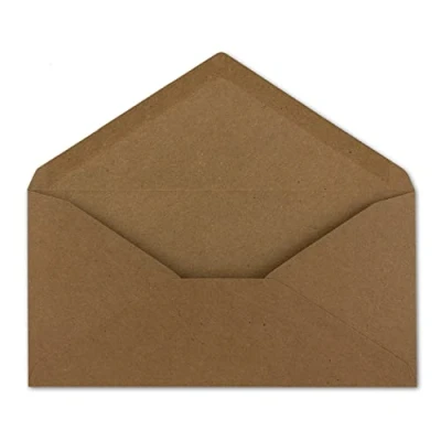 Afbeelding van 75 DIN lange enveloppen, kraftpapier, bruin, 22 x 11 cm 120 g/m², natte lijm postenveloppen zonder venster, ideaal voor kerstkaarten, uitnodigingen van je Glüxx agent