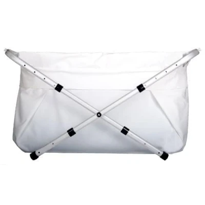 Afbeelding van BiBaBad kinderen en baby vouwbad kinderbad met frame voor de douche wit 80 100 cm