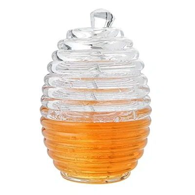 Afbeelding van 265ml Transparante Honing Pot, Bijenkorf vormige Dispenser Containers Huishoudelijke Opslag Gereedschap