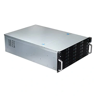 Afbeelding van Unykach HSW6424 Hot Swap 4U ATX rackbehuizing (hot swap) 24 sleuven voor 3,5 of 2,5 inch schijven, 3 x 120 mm ventilatoren, 2 USB 2.0
