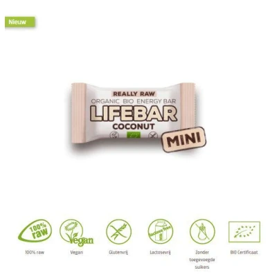 Afbeelding van Lifefood Mini lifebar energiereep kokos raw &amp; bio 25 g