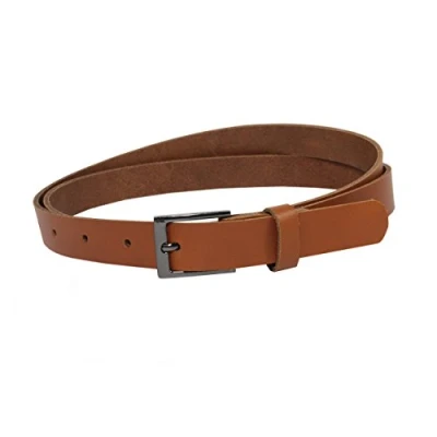Afbeelding van Vascavi Lederen riem echt leer, Made in Germany, 2 cm breed en ca. 0,25 dik, riem, heupgordel, jeansriem, cognac, 90 Gesamtlänge 100