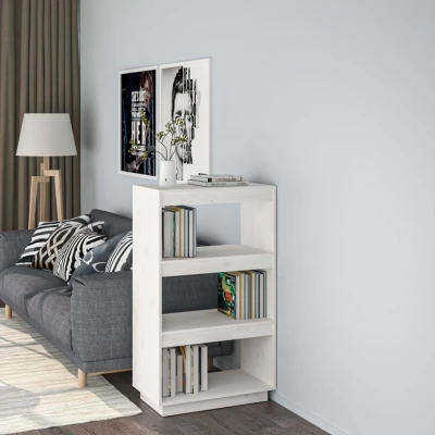 Afbeelding van Boekenkast/kamerscherm 60x35x103 cm massief grenenhout wit
