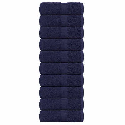 Afbeelding van vidaXL Gastendoekjes 10 st 30x50 cm 360 g/m² 100% katoen marineblauw