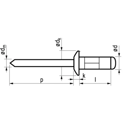 Afbeelding van Masterfix blindklinknagel 3.2x10mm platbolkop (Per 500 stuks)