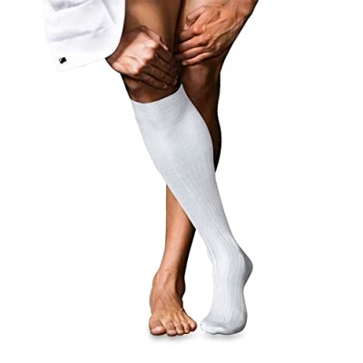 Afbeelding van FALKE Heren Kniekousen No. 10 M KH Katoen Lang eenkleurig 1 Paar, Wit (White 2000), 43 44