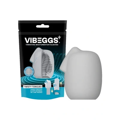 Afbeelding van VIBEGGS Twisty Tongues Vibrerende Masturbatie Sleeve èn Vinger Vibrator Wit