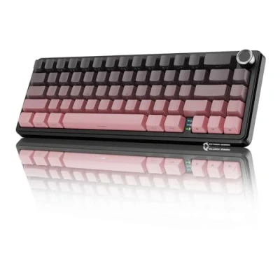 Afbeelding van MAMBASNAKE X ATTACK SHARK X66 65% Draadloos Mechanisch Toetsenbord met Knop, Hot Swap RGB Gaming 60 Procent, BT/2.4G/USB C, Lineaire Schakelaar, Zijkant Bedrukte PBT Toetskap Blackberry