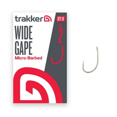 Afbeelding van Trakker Wide Gape Hooks Micro Barbed Haakmaat 2 (10 Stuks) Karperhaken