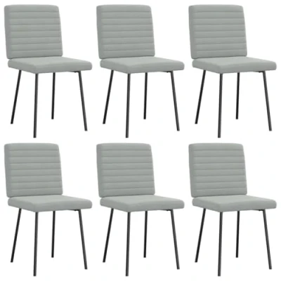 Afbeelding van vidaXL Eetkamerstoelen 6 st fluweel lichtgrijs