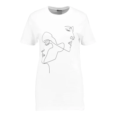 Afbeelding van Mister TEE Ladies ONE LINE Tshirt print, Dames, Maat: Large, White