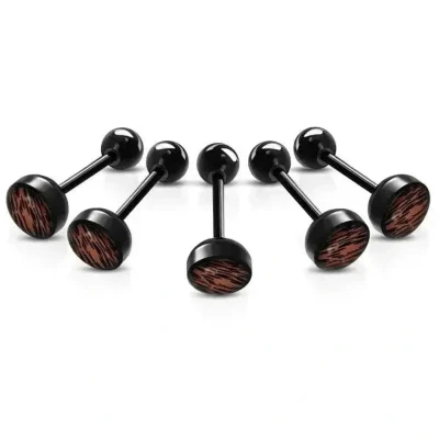 Afbeelding van Aramat Jewels Tongpiercings Bioplast Tongpiercing met Dierenhuid Motief Spots Bruin