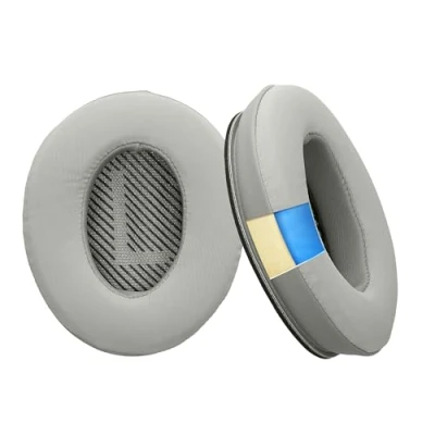 Afbeelding van kwmobile 2x oorkussens voor koptelefoon geschikt Bose Quietcomfort 35 35II 25 15 / QC35 QC35II QC25 QC15 Earpads oortelefoon In grijs