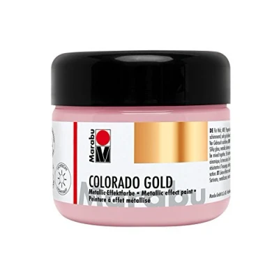 Afbeelding van Marabu 12640025734 metallic effectverf, Colorado goud rosé 225 ml, op waterbasis, lichtecht, weerbestendig, sneldrogend, om te kwasten en stippen absorberende ondergronden