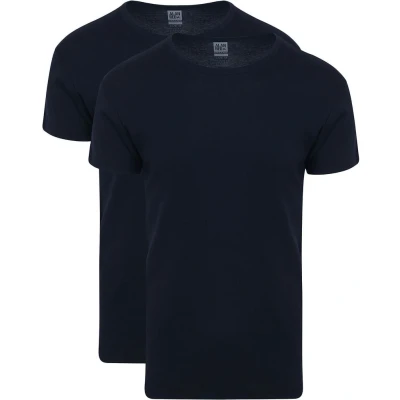 Afbeelding van Alan Red Copenhagen T Shirt O Hals Navy 2 Pack maat XL Heren Basic met Slim fit Pasvorm Duurzaam