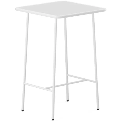 Afbeelding van Vente unique Hoge tuintafel L70 cm van metaal Wit MIRMANDE MYLIA L 70 x H 106 D