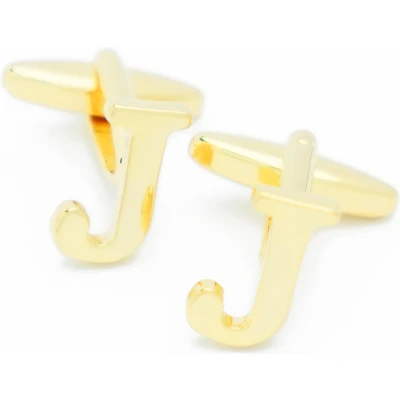 Afbeelding van Manchetknopen Letters Initialen Letter J Goudkleurig