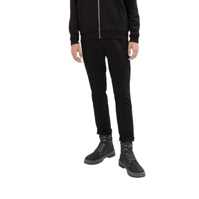 Afbeelding van TOM TAILOR Denim Mannen Chino broek met riem 1008253, 29999 Black, 27W / 36L