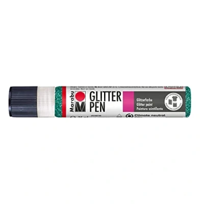 Afbeelding van Marabu 18030009592 glitter Liner petrol, effectverf op waterbasis voor betoverende glittereffecten stof, hout, metaal en nog veel meer, speekselbestendig, eenvoudige bevestiging, 25 ml