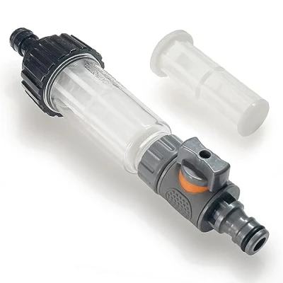 Afbeelding van MI:KA:FI Waterfilter incl. vervangingszeef, als vulfilter voor camper, caravan, boot, met snelle adapter en regelventiel