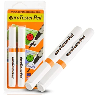 Afbeelding van euro TESTER PEN XL valsgeld detectiepen, Professional, stift, detectiepen voor euro, Amerikaanse dollar, Britse pond en de belangrijkste internationale valuta’s, Original Made in Italy (2 Eenheden)