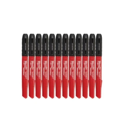 Afbeelding van Milwaukee Inkzall Point Markers, dun, zwart, 12 stuks