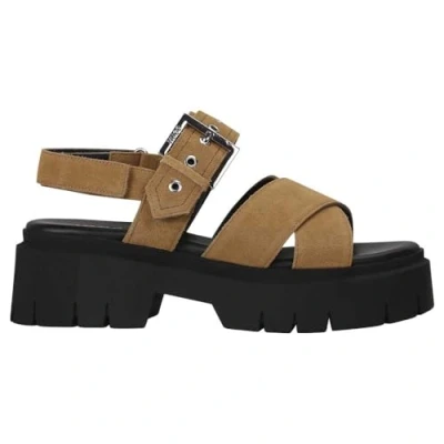 Afbeelding van HUGO KRIS Sandalen met plateauzool, Dames, Maat: 38, Open beige Leer