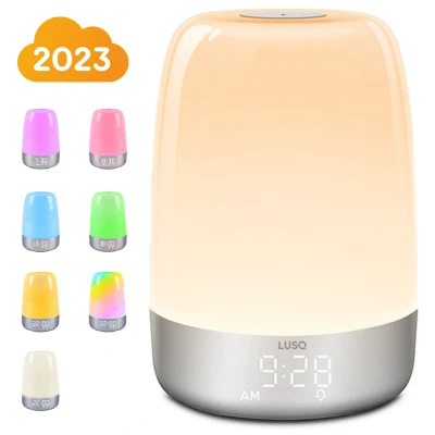 Afbeelding van Wake Up Light Lichtwekker Digitale Wekker met lamp 5 Natuurgeluiden Snooze Functie Wit