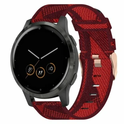 Afbeelding van Huawei GT 4 41mm Canvas nylon bandje Rood Horlogebandje