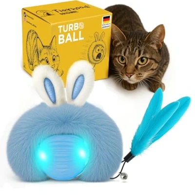 Afbeelding van Tierhood TurboBall kattenspeelgoed, zelfbezigheid, elektrisch intelligent speelgoed voor katten, kattenbal, elektrisch, interactief katten