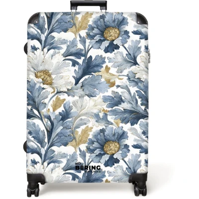 Afbeelding van NoBoringSuitcases.com® Koffer groot Reiskoffer lichtgewicht Barok bloemen patroon blauw Rolkoffer met 4 wielen Grote trolley XL 98 liter bagage