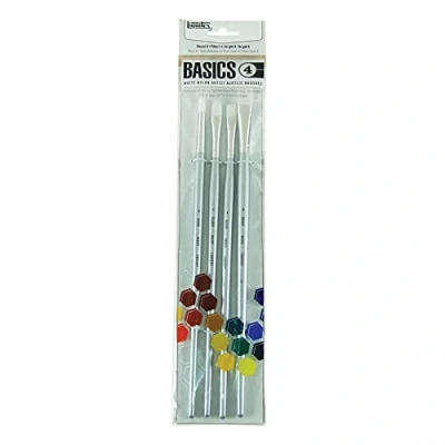Afbeelding van Liquitex Basics penselen voor acrylverf set van 4 stuks nylon haren