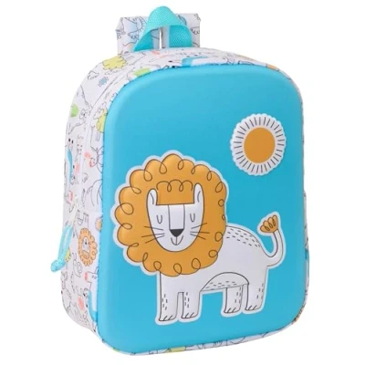 Afbeelding van Safta Lion 3D kleuterschoolrugzak 3D, aanpasbaar aan de wagen, eenvoudige reiniging, ideaal voor kinderen van verschillende leeftijden, comfortabel en veelzijdig, kwaliteit duurzaamheid, 22 x 10