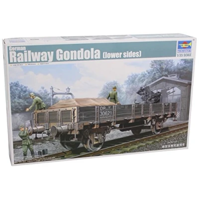 Afbeelding van Trumpeter TRU01518 WOII Duitse leger lage zijden gondel rail auto model kit, divers, Mittel