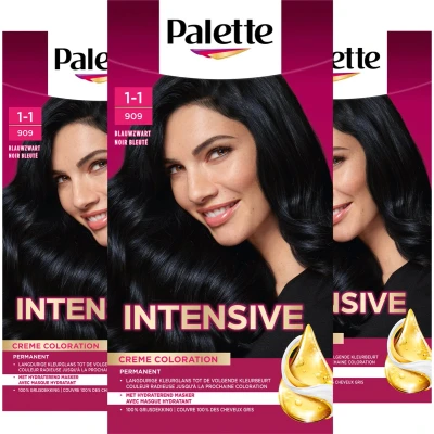 Afbeelding van Schwarzkopf Poly Palette haarkleuring voordeelverpakking 909 Blauw Zwart