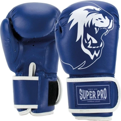 Afbeelding van Super Pro Combat Gear Talent (kick)bokshandschoenen Blauw/Wit 4oz