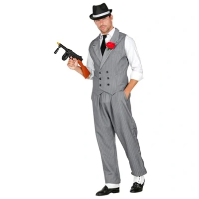 Afbeelding van W WIDMANN MILANO Party Fashion Kostuum gangster, vest en broek, crimineel, maffiabaas, themafeest, carnaval