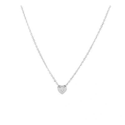 Afbeelding van Zilver Gerhodineerde Collier hart zirkonia 1 1332838