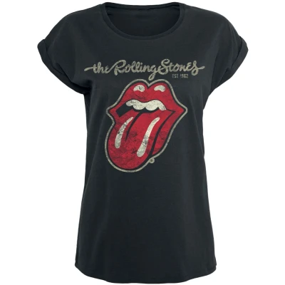 Afbeelding van Rolling Stones, The Plastered Tongue T shirt zwart L Katoen Band merch, Bands