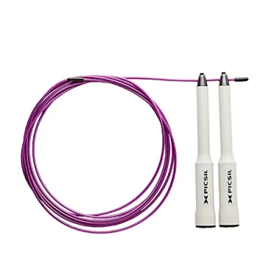 Afbeelding van PICSIL Sphinx speed touw, 360 graden spin, dubbel lagersysteem, vervaardigd uit ABS, thuistraining, boksen, fitness en conditioning, aanpasbaar voor mannen, vrouwen kinderen (Wit)