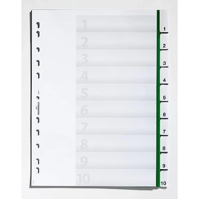 Afbeelding van Durable Tabbladen A4 10 delig gelaste tabs voorblad